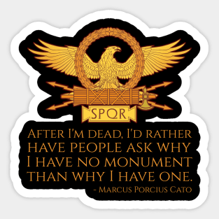 Ancient Roman Eagle Cato The Elder Conservative Quote Sticker